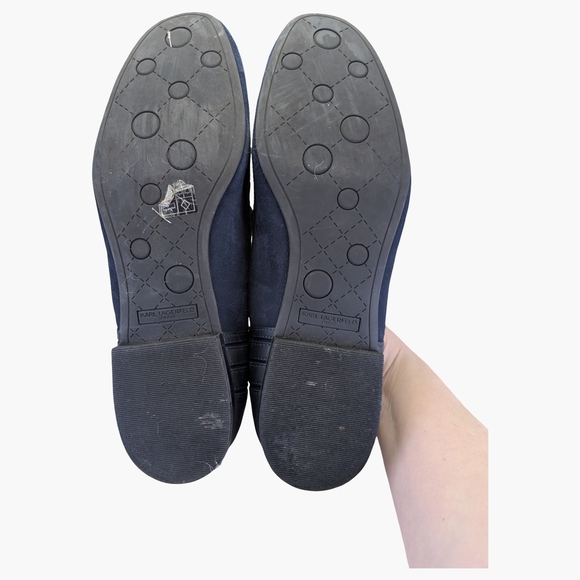 Karl Lagerfeld Paris Navy Suede Loafers Slip On Flats | Size EU 39 US 8.5 - Picture 6 of 10